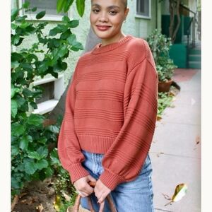 Curator SF "Faryn" Cropped Cotton Sweater